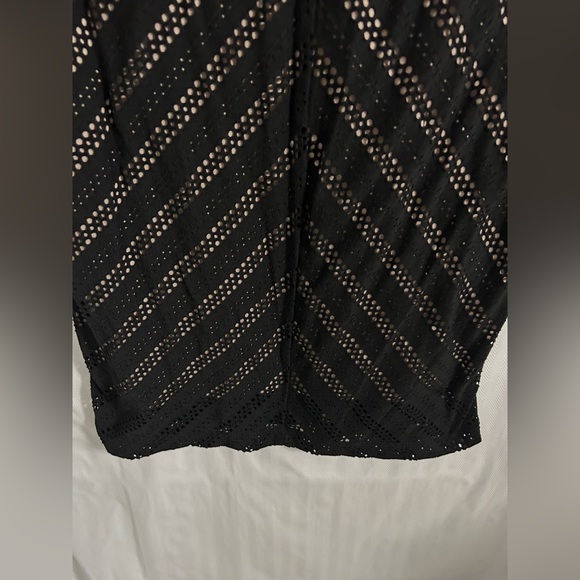 Motherhood Maternity Lace Stretch Little Black Stretch Midi Dress Size Small - Picture 4 of 11